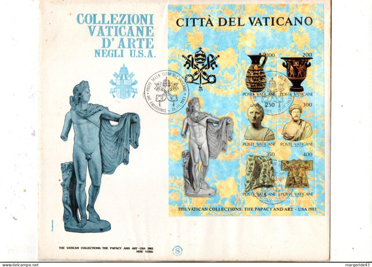 BLOC FEUILLET COLLECTION D'ART DU VATICAN 1981 - Museums