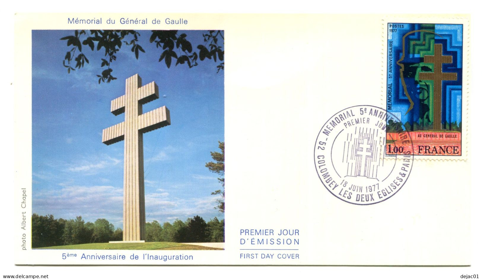 Thème Général De Gaulle - Carte Premier Jour Du Timbre Mémorial 1977 - R 6605 - De Gaulle (General)