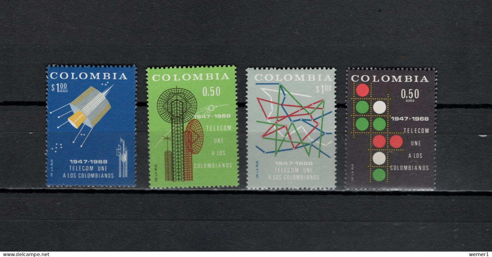 Colombia 1968 Space, TELECOM Set Of 4 MNH - Südamerika