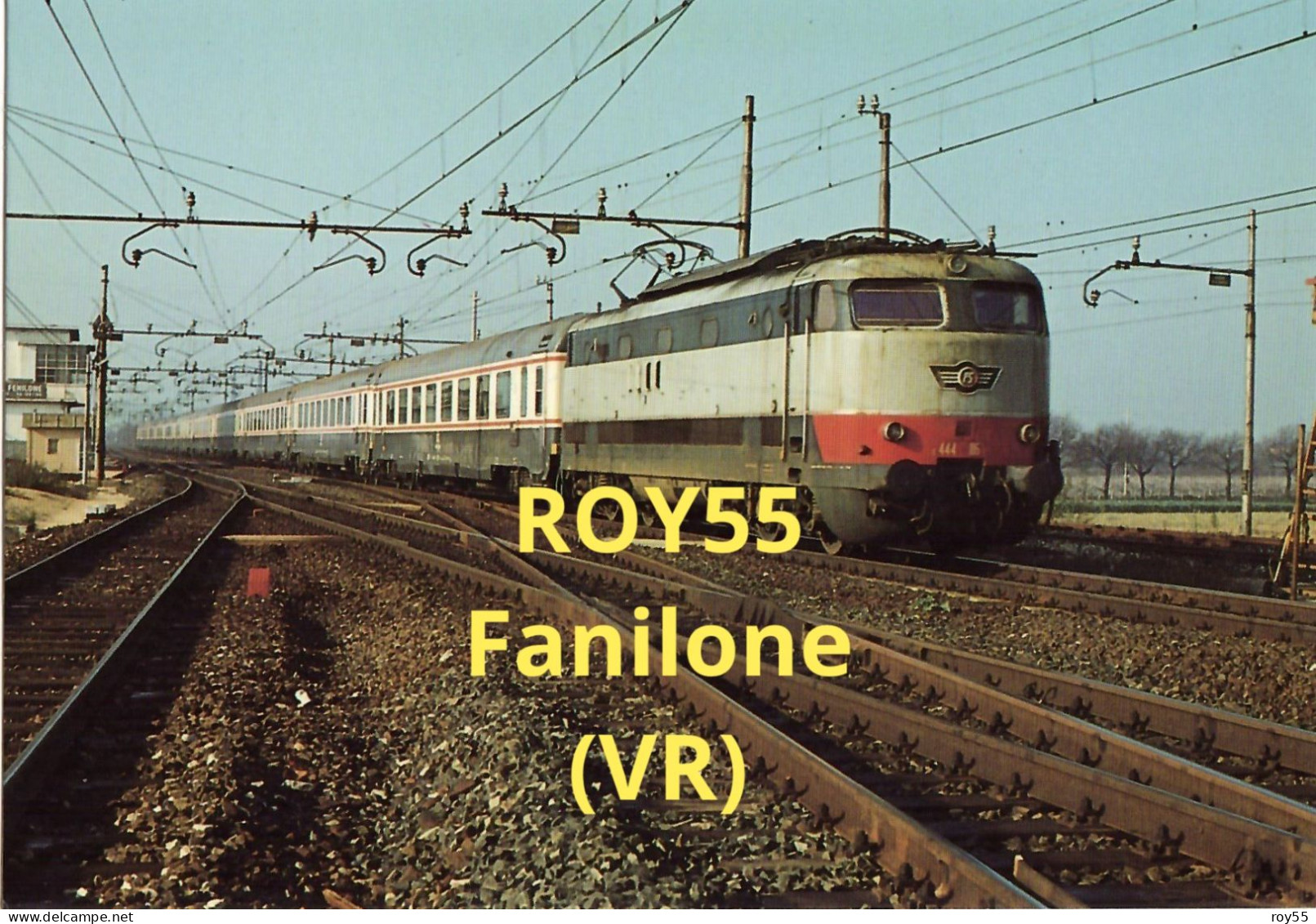 Veneto Verona Felinone Stazione Ferroviaria Treno Tee Adriatico Milano Bari In Transito Via Verona Bologna 1982 (v.retr) - Gares - Avec Trains