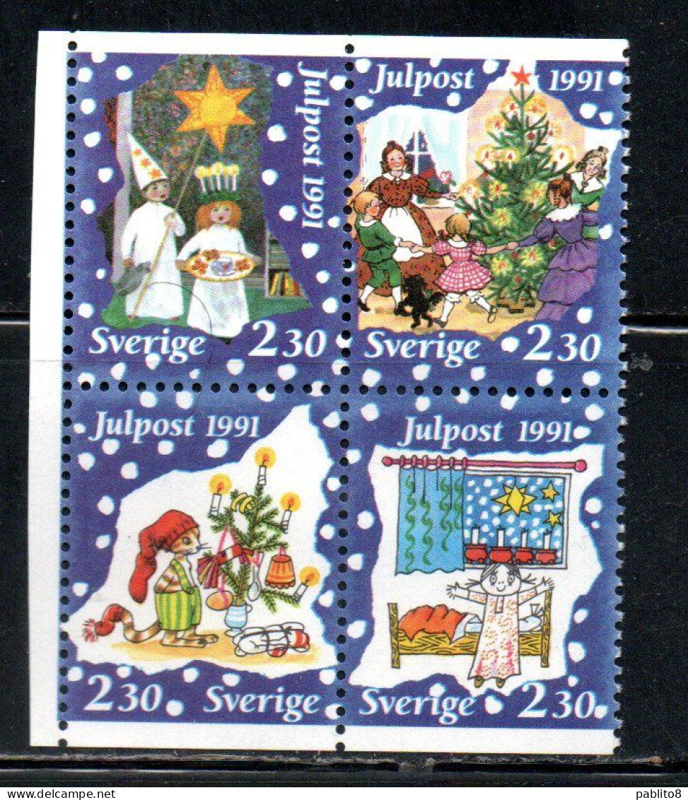 SWEDEN SVERIGE SVEZIA SUEDE 1991 CHRISTMAS NATALE NOEL WEIHNACHTEN NAVIDAD BLOCK BLOCCO BLOC MNH - Neufs