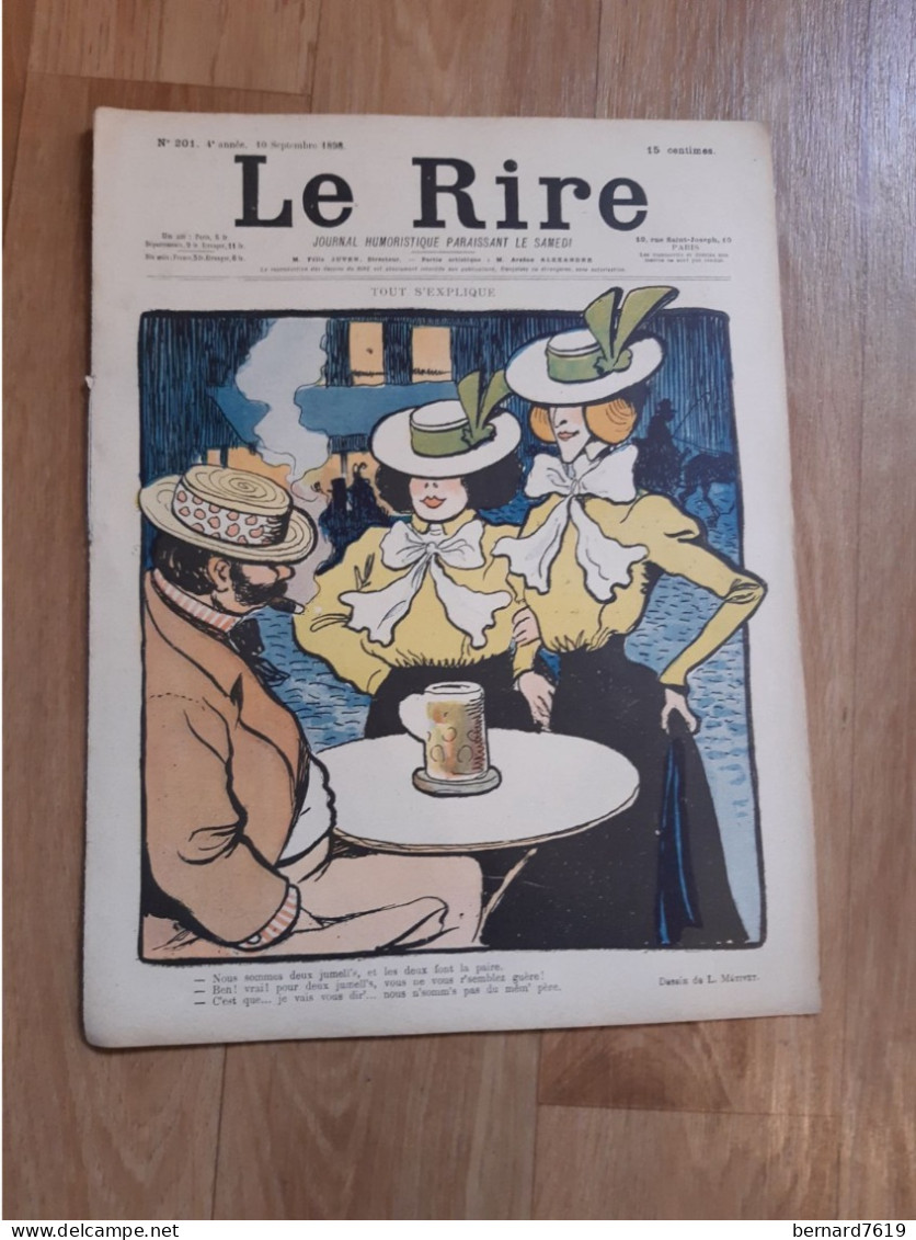 Journal Humoristique - Le Rire N° 201 -   Annee 1898 - Dessin   Metivet - Lebegue - 1850 - 1899