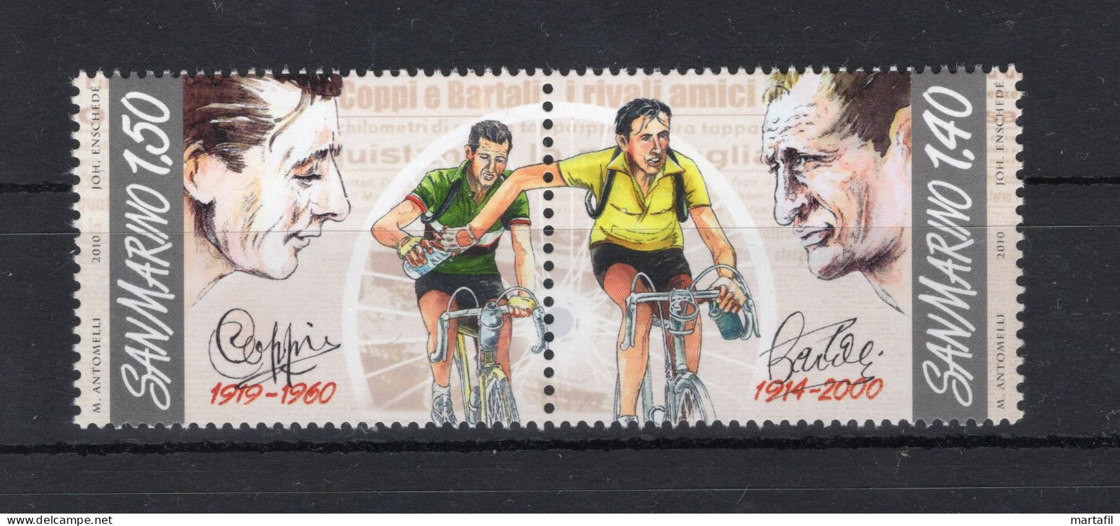 2010 SAN MARINO SET MNH ** 2277/2278 Fausto Coppi E Gino Bartali, Sport, Ciclismo - Ongebruikt