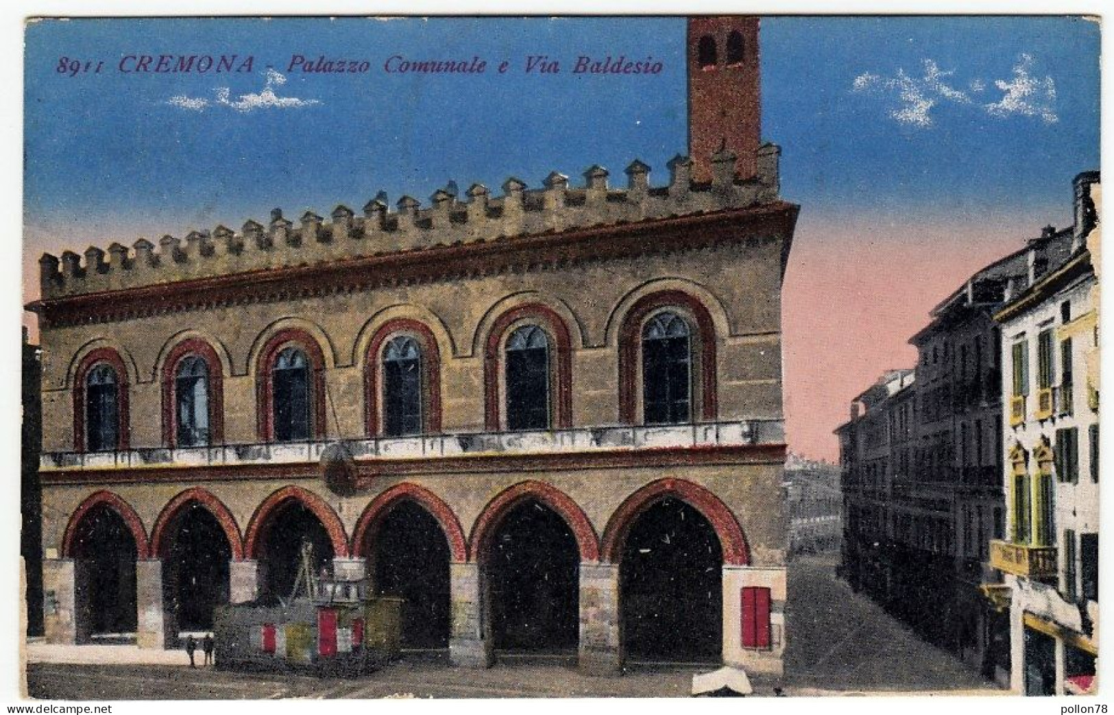 CREMONA - PALAZZO COMUNALE E VIA BALDESIO - 1937 - Vedi Retro - Formato Piccolo - Cremona