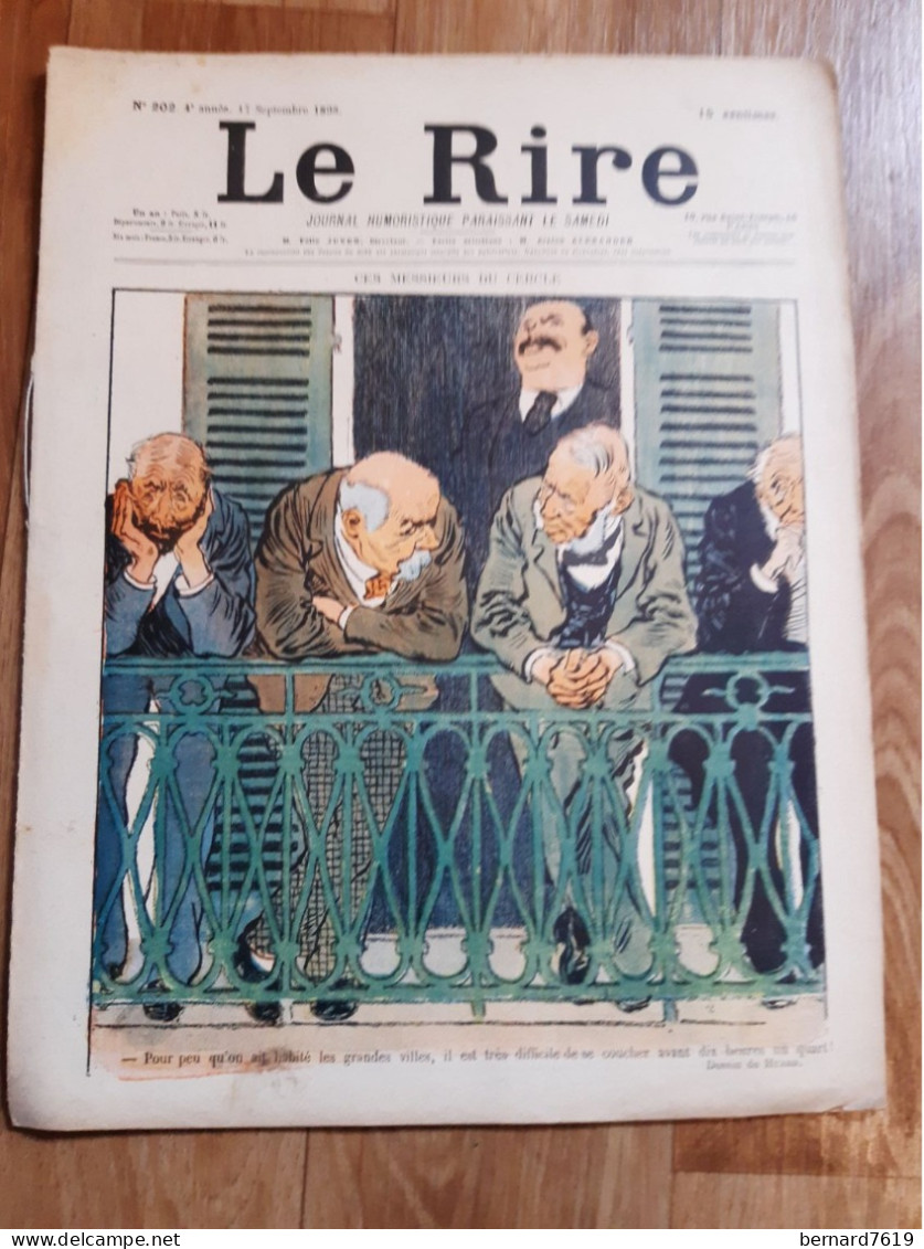 Journal Humoristique - Le Rire N° 202 -   Annee 1898 - Dessin  Huard - Gerbault - Ces Messieurs Du Cercle - 1850 - 1899