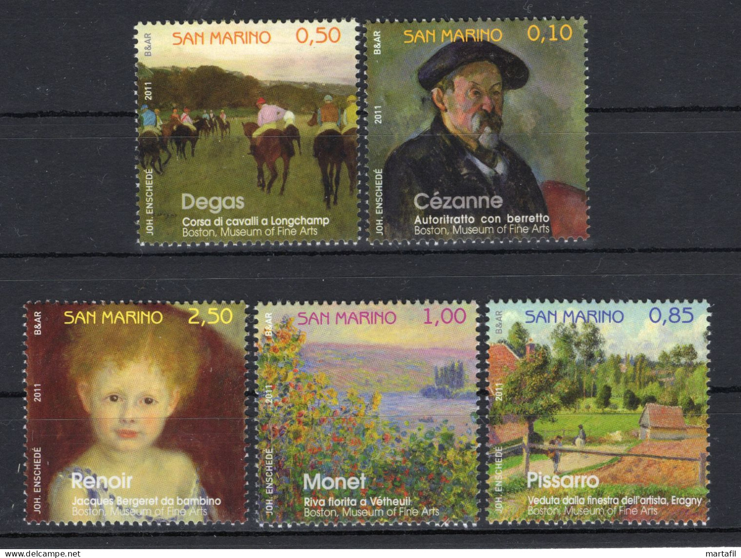 2011 SAN MARINO SET MNH ** 2309/2313 Pittori Di Francia, Arte - Unused Stamps