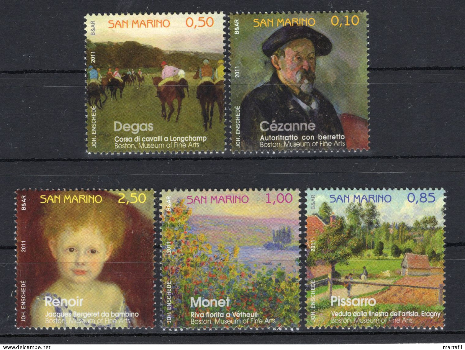 2011 SAN MARINO SET MNH ** 2309/2313 Pittori Di Francia, Arte - Neufs