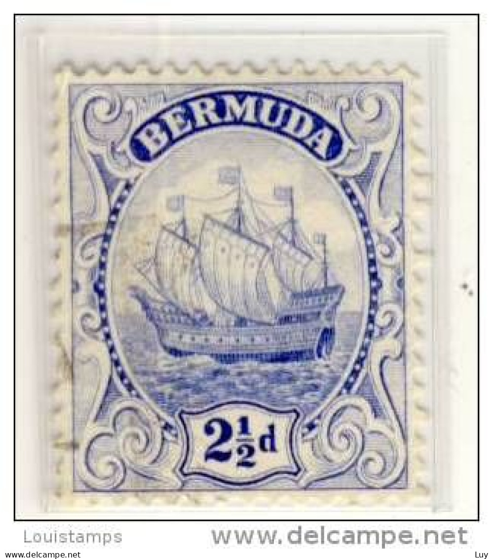 Bermuda - Mi.Nr. BE - 45 - 1910, Ship, Sailing . Refb3,  Candeled - 1858-1960 Kronenkolonie