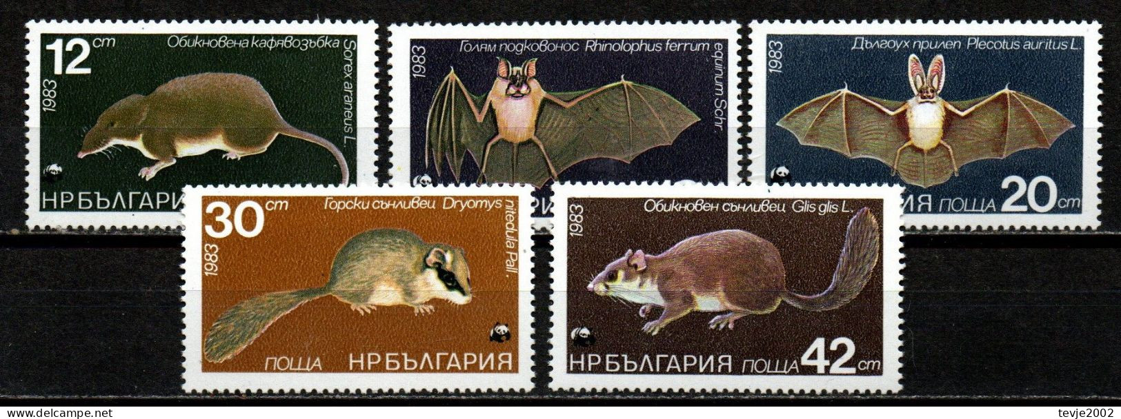 Bulgarien 1983 - Mi.Nr. 3236 - 3240 - Postfrisch MNH - Tiere Animals WWF - Nager