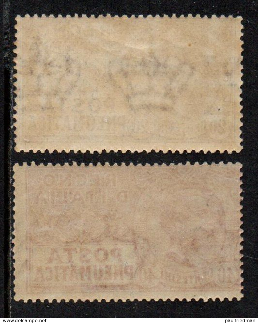 Regno 1925 - Posta Pneumatica - Nuovi Gomma Integra - MNH** - Pneumatic Mail