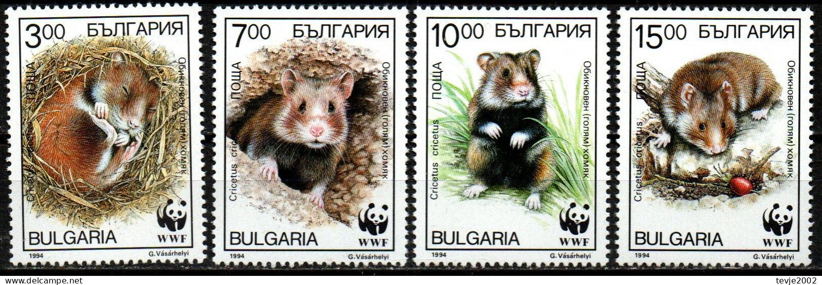 Bulgarien 1994 - Mi.Nr. 4124 - 4127 - Postfrisch MNH - Tiere Animals WWF - Nager