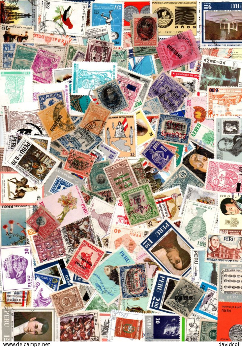 2486 - PERU, PACKET - 1200 ++ DIFFERENT STAMPS, MH/USED- EARLIES, AIR, FISCALS, CONMEMORATIVES - Pérou