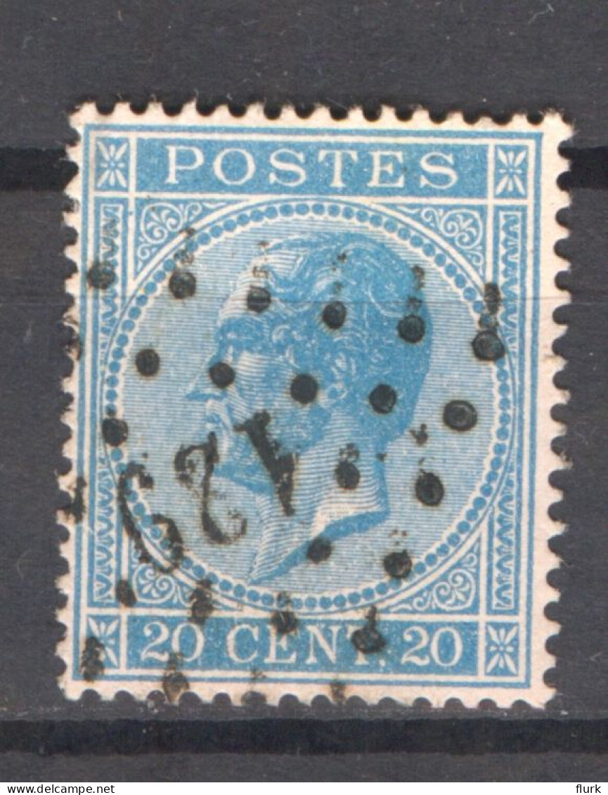 België OCB18 Gestempeld Pt129 Floreffe COBA €6 - 1865-1866 Profil Gauche