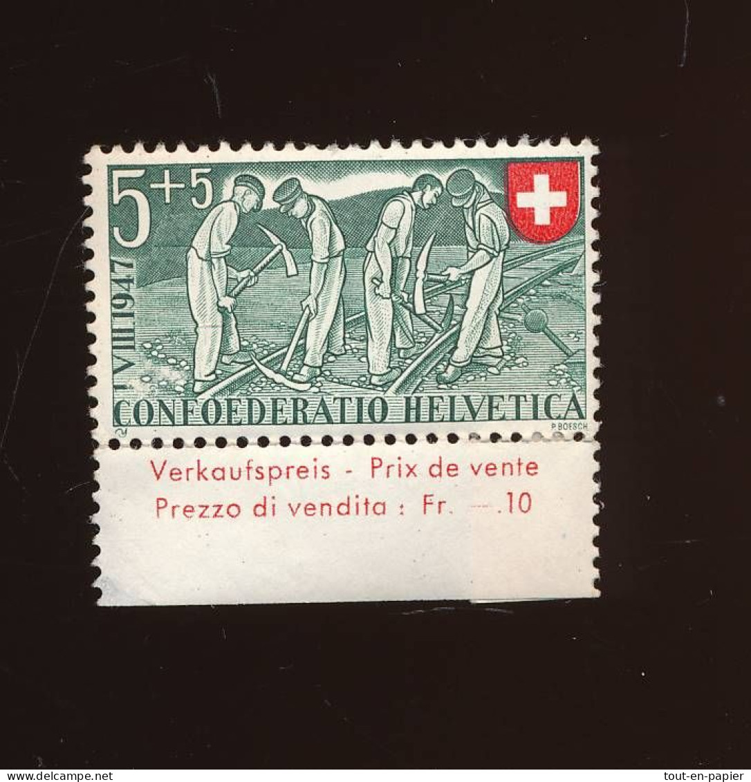 Timbre Switzerland 1947  CONFOEDERATIO HELVETICA - Ungebraucht