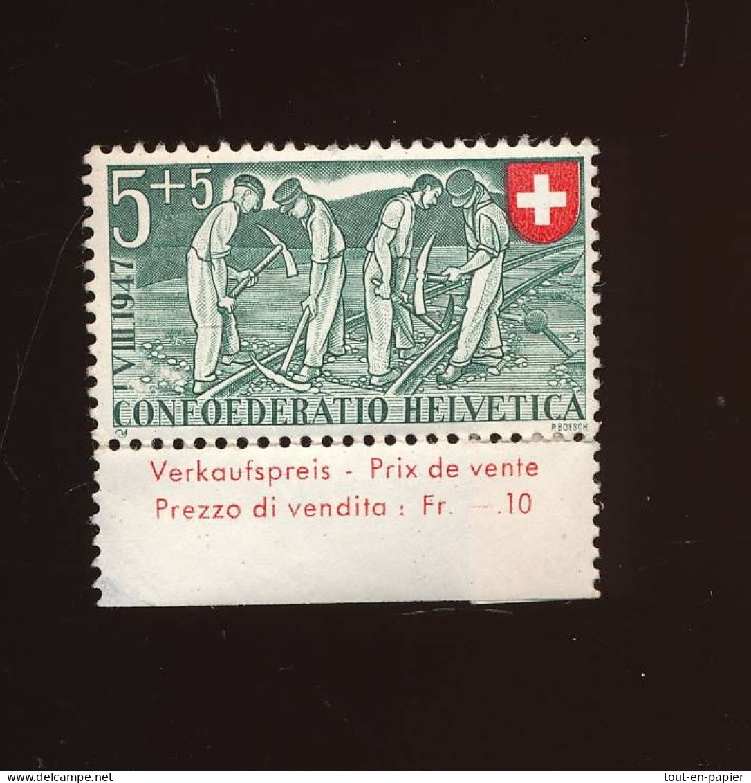 Timbre Switzerland 1947  CONFOEDERATIO HELVETICA - Neufs