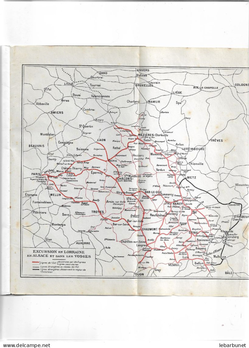 Livret Ancien 1913 La Lorraine-l'Alsace- Les Vosges Par Les Chemins De Fer De L'Est - Lorraine - Vosges