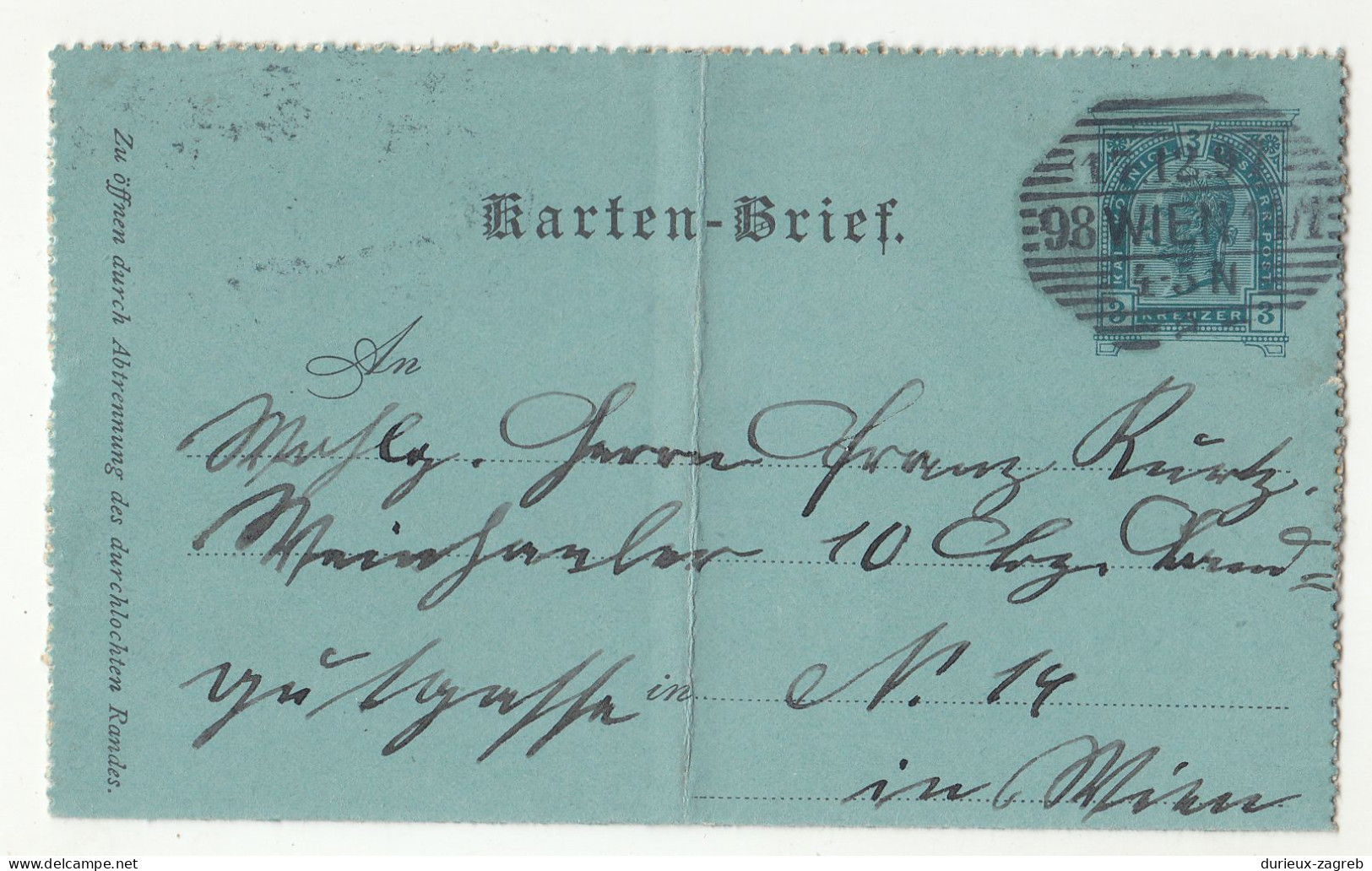 Austria Old Postal Stationery Letter-card Posted 1897 Wien B240401 - Letter-Cards