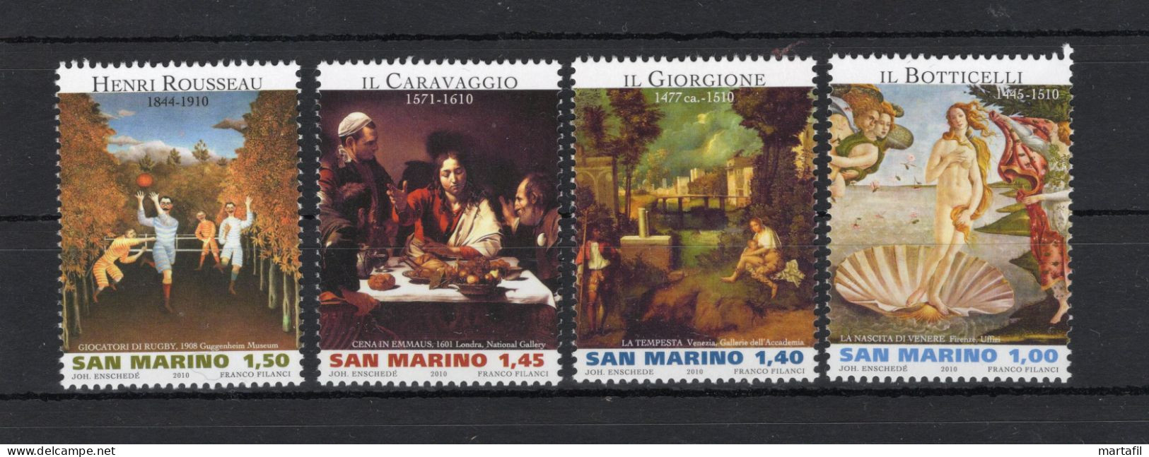 2010 SAN MARINO SET MNH ** 2291/2294 Maestri Dell'arte, Dipinti - Ungebraucht