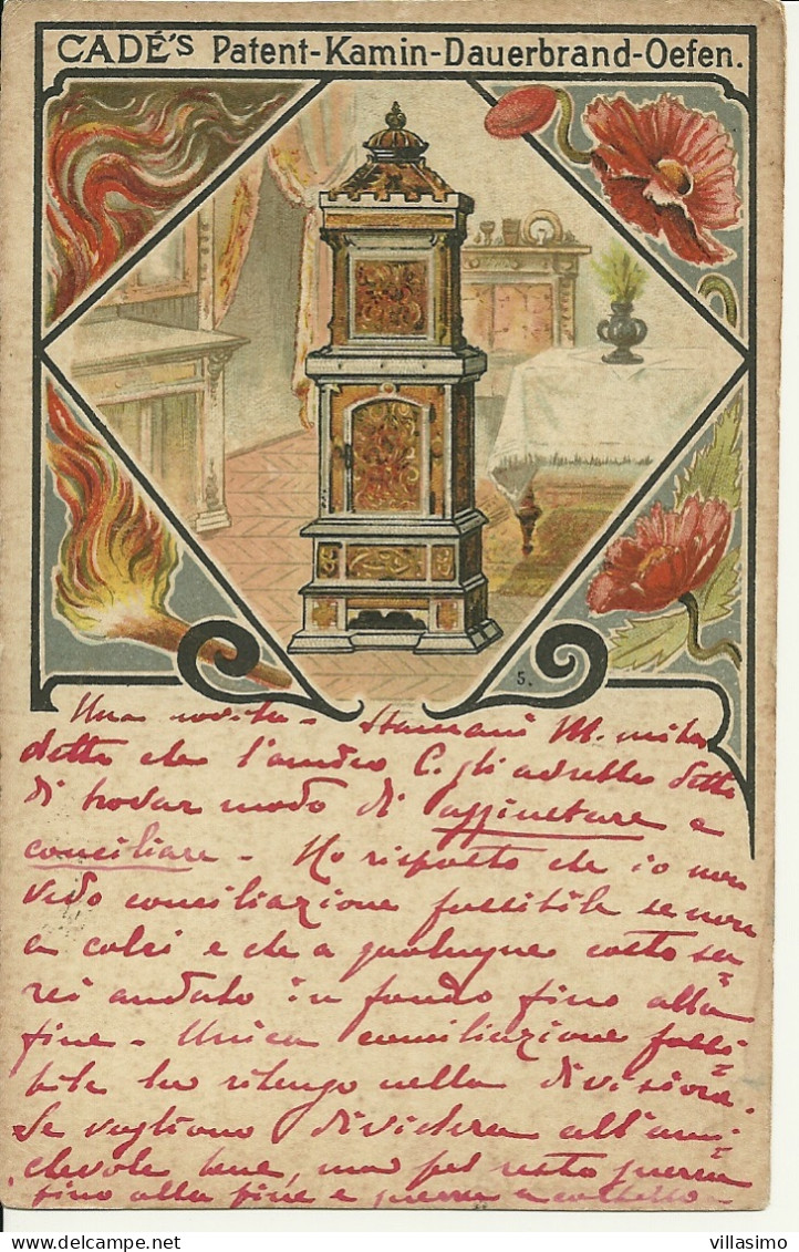 CADÉ’s Patent - Kamin - Dauerbrand-Oefen - (Brevetto CADÉ’s - Caminetto O Stufa A Combustione) - V. 1901 - Other & Unclassified