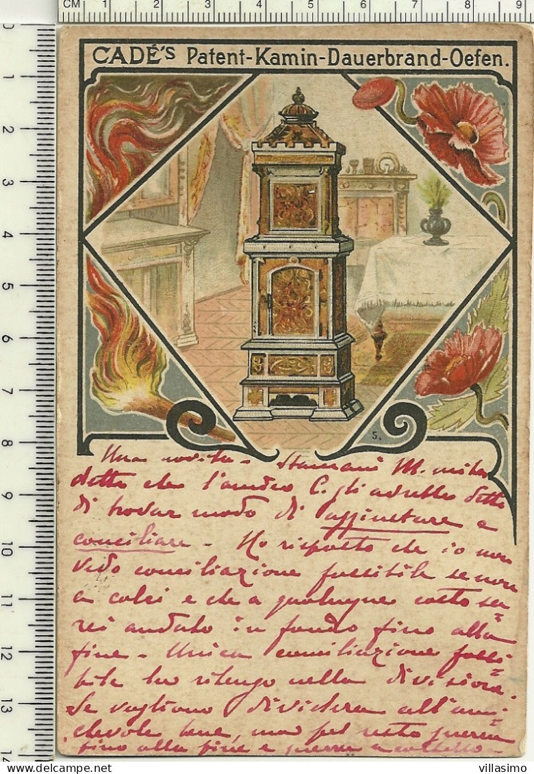 CADÉ’s Patent - Kamin - Dauerbrand-Oefen - (Brevetto CADÉ’s - Caminetto O Stufa A Combustione) - V. 1901 - Autres & Non Classés