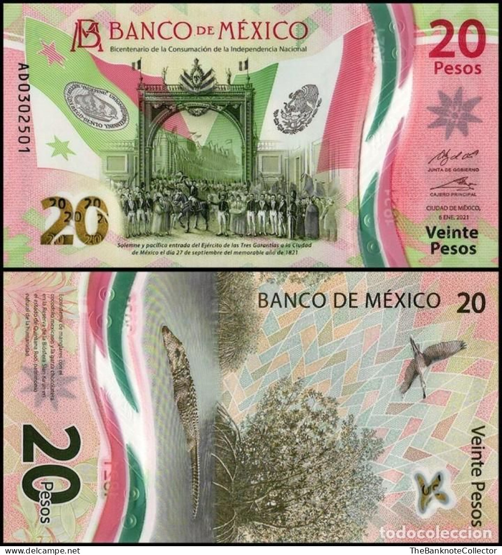 Mexico 20 Pesos 2021 200th Anniversary Of Independence Commemorative P-W132 UNC - Mexico