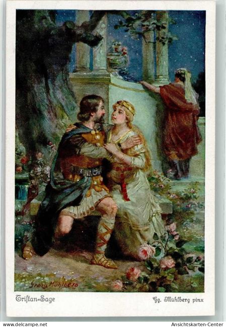 39531202 - Tristan Und Isolde Unter Der Fichte Sign. Muehlberg Uvachrom Serie 239 Nr.4371 - Fiabe, Racconti Popolari & Leggende