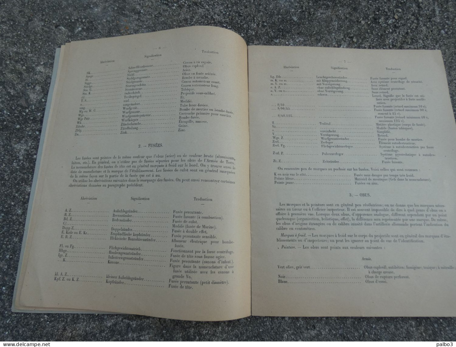 Rare Manuel 1952 Note sur les Marques et la Nomenclature des Munitions Allemandes Artillerie