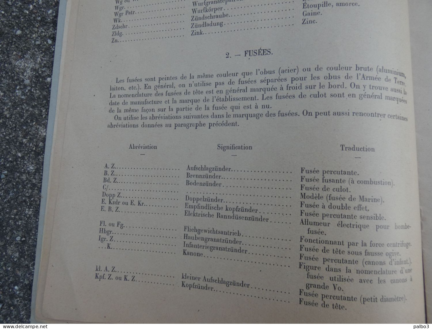 Rare Manuel 1952 Note sur les Marques et la Nomenclature des Munitions Allemandes Artillerie