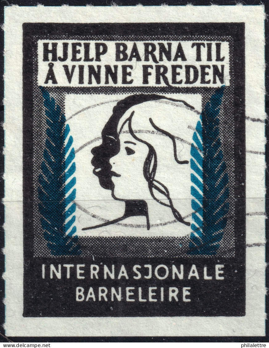 NORVÈGE / NORWAY "HJELP BARNA TIL Å VINNE FREDEN" Stamp (Help The Children Win Peace) For Int'l Children Camps Line Perf - Cinderellas