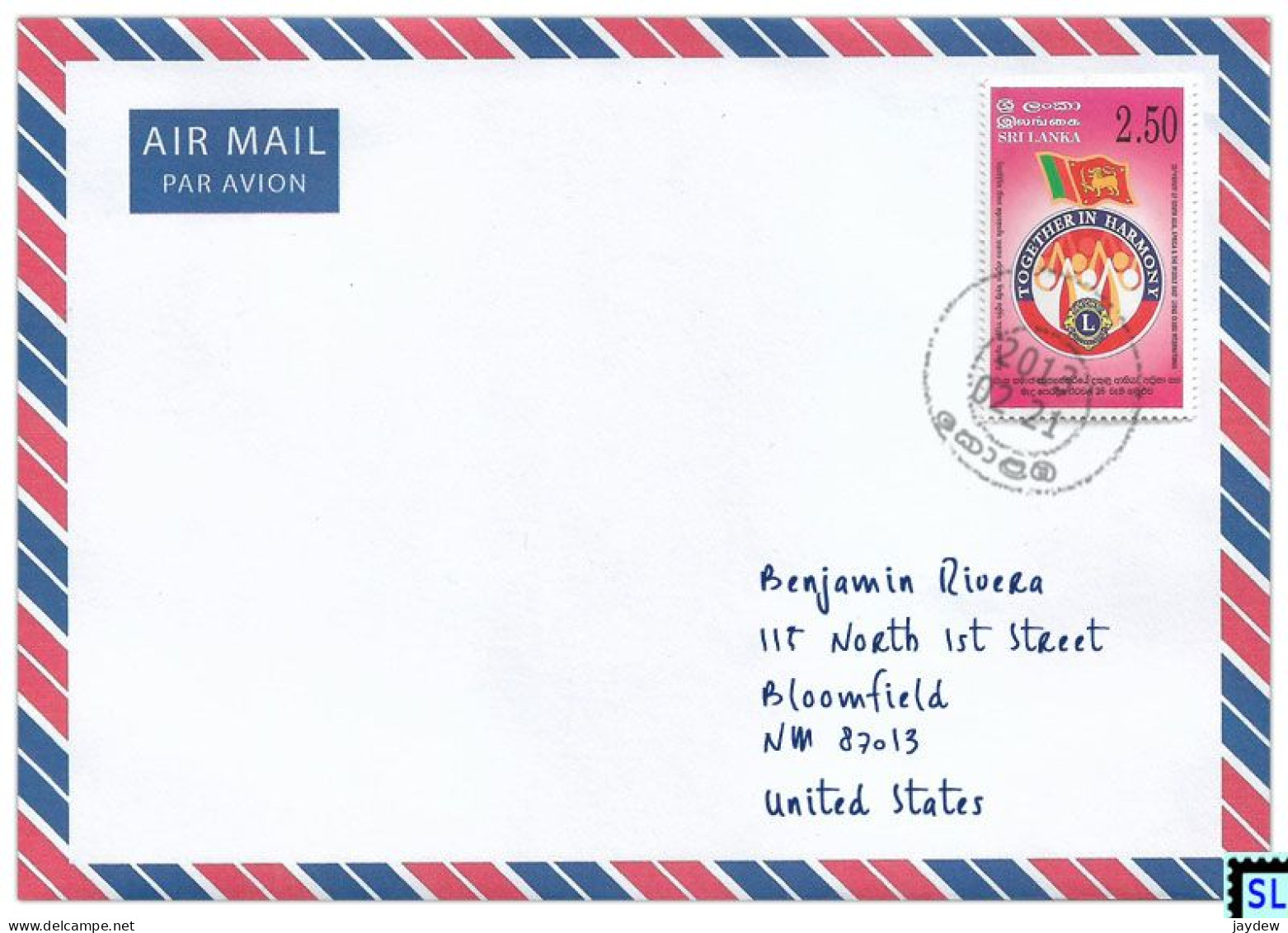 Sri Lanka Stamps 1998, Lions Club International, Personalized Cover - Sri Lanka (Ceilán) (1948-...)