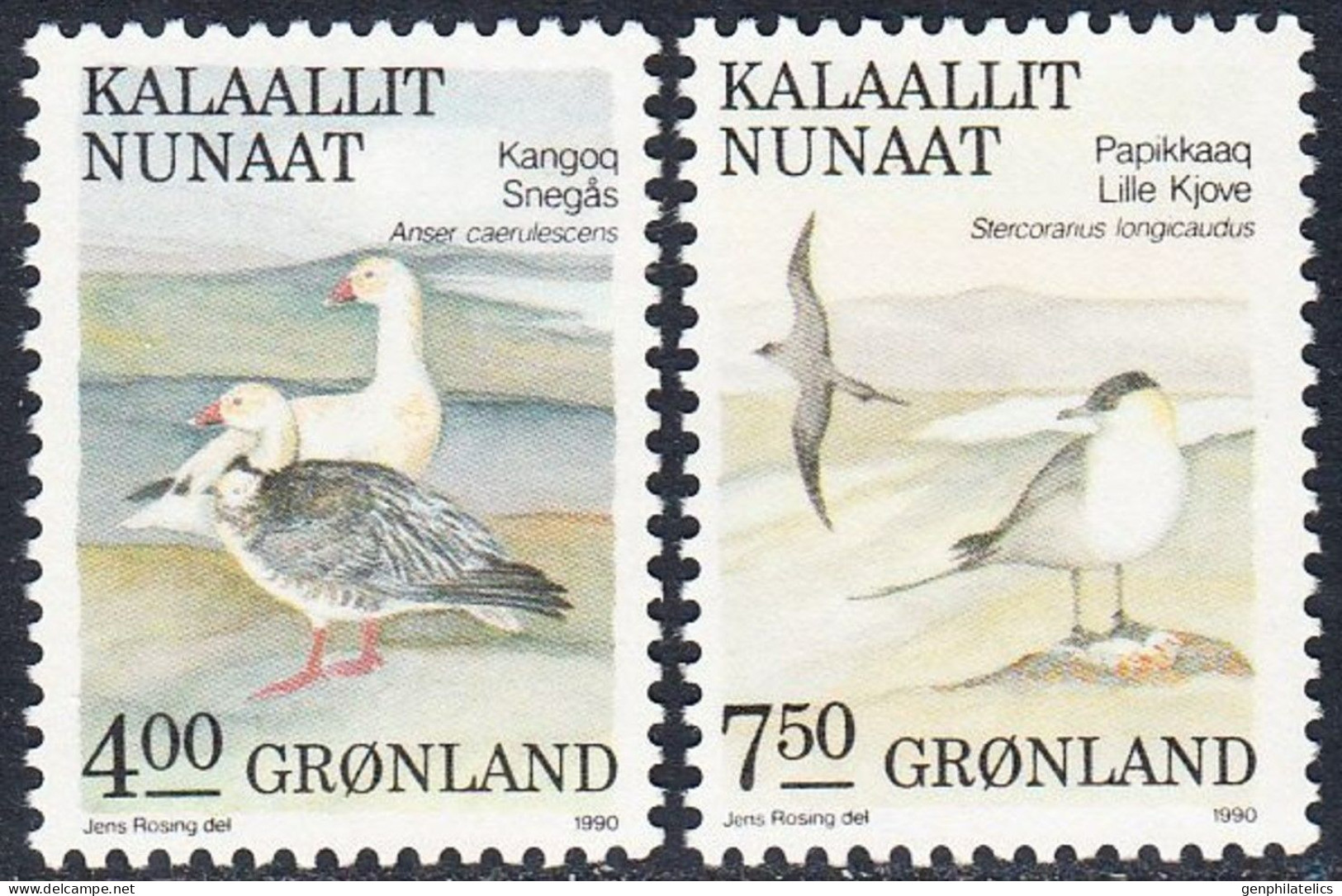 GREENLAND 1990 FAUNA Animals BIRDS - Fine Set MNH - Neufs