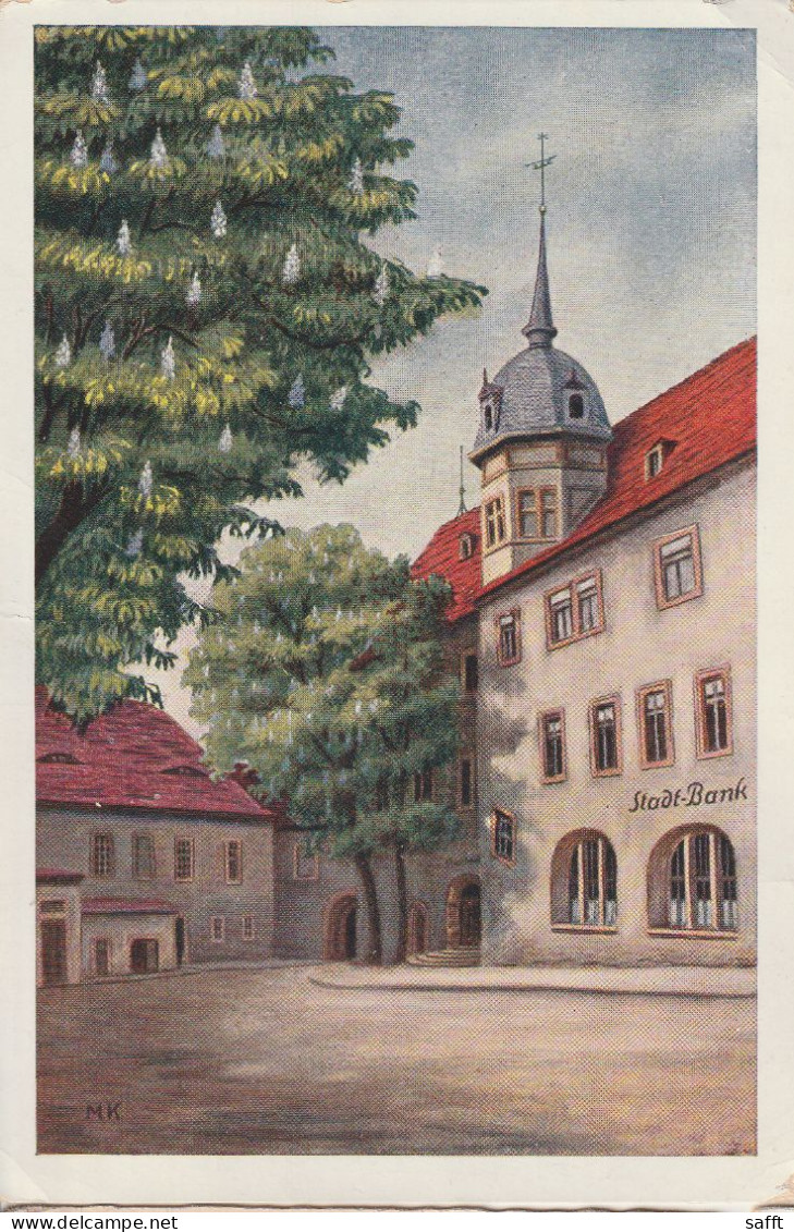 Kunst-AK Limbach, Stadtbank Um 1930 - Limbach-Oberfrohna