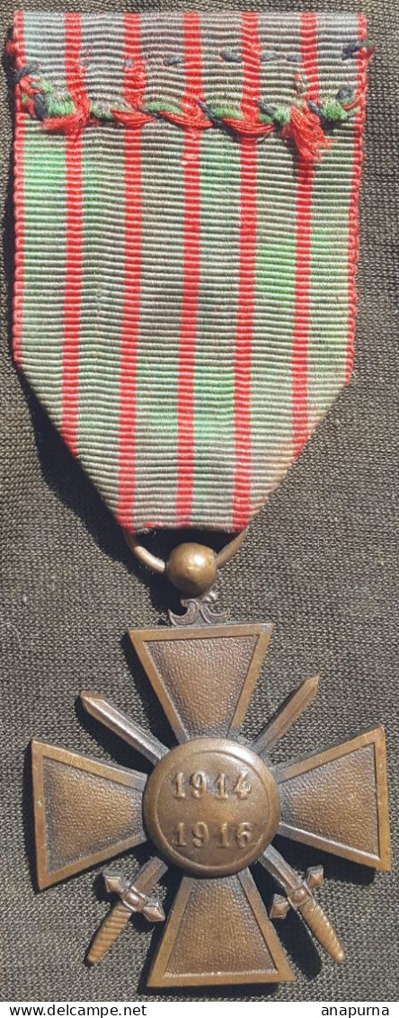 Croix De Guerre 1914 1916. 2 Citations. - Francia