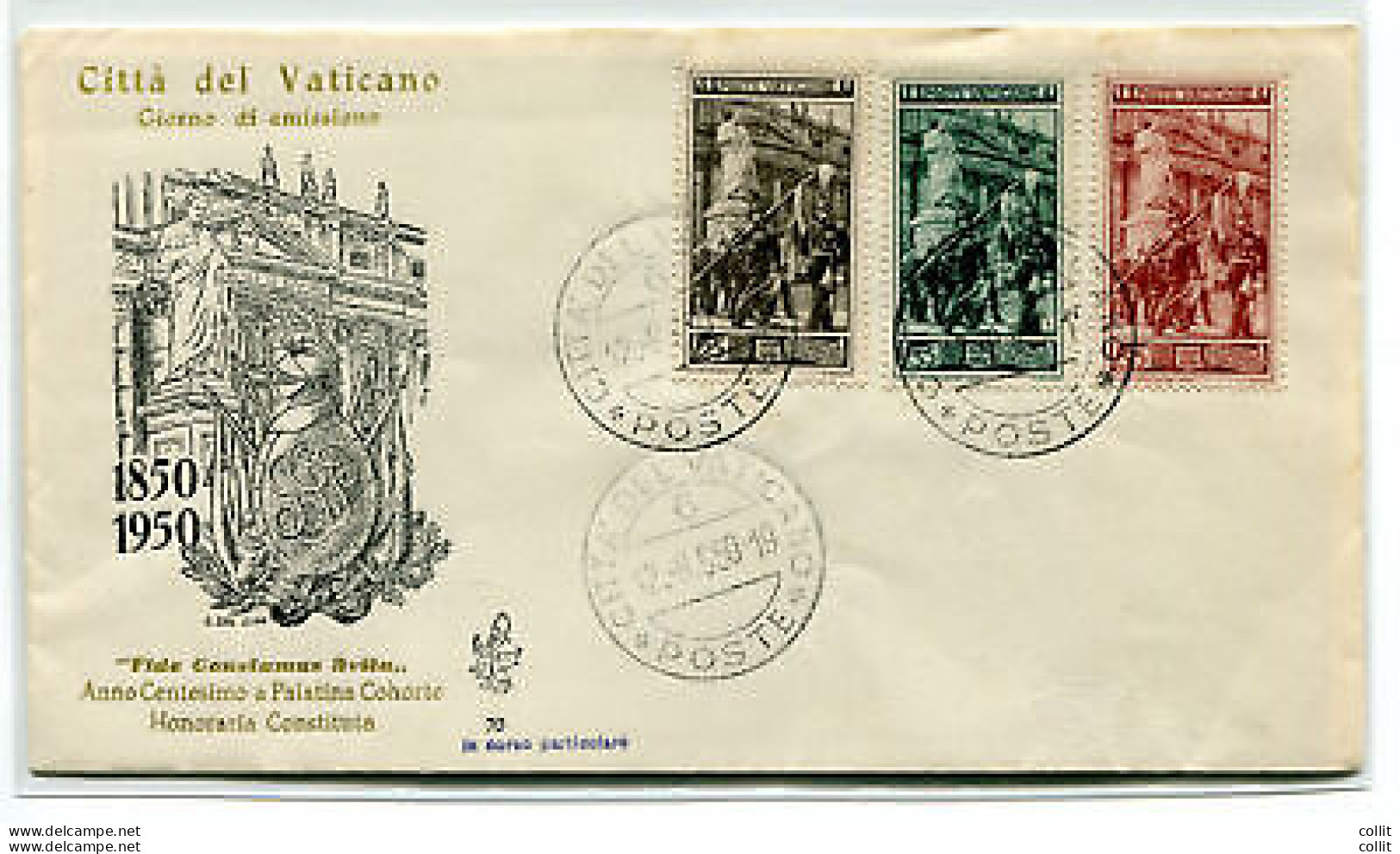 Vaticano FDC Venetia 1950 Guardia Palatina  Non Viaggiata - FDC