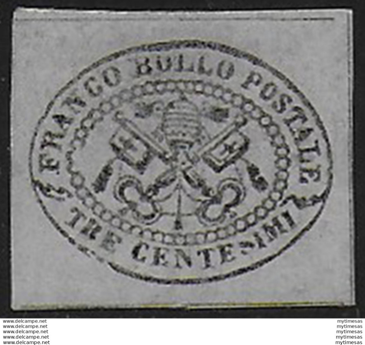 1867 Stato Pontificio 3 C. Grigio MH Sassone N. 15 - Etats Pontificaux