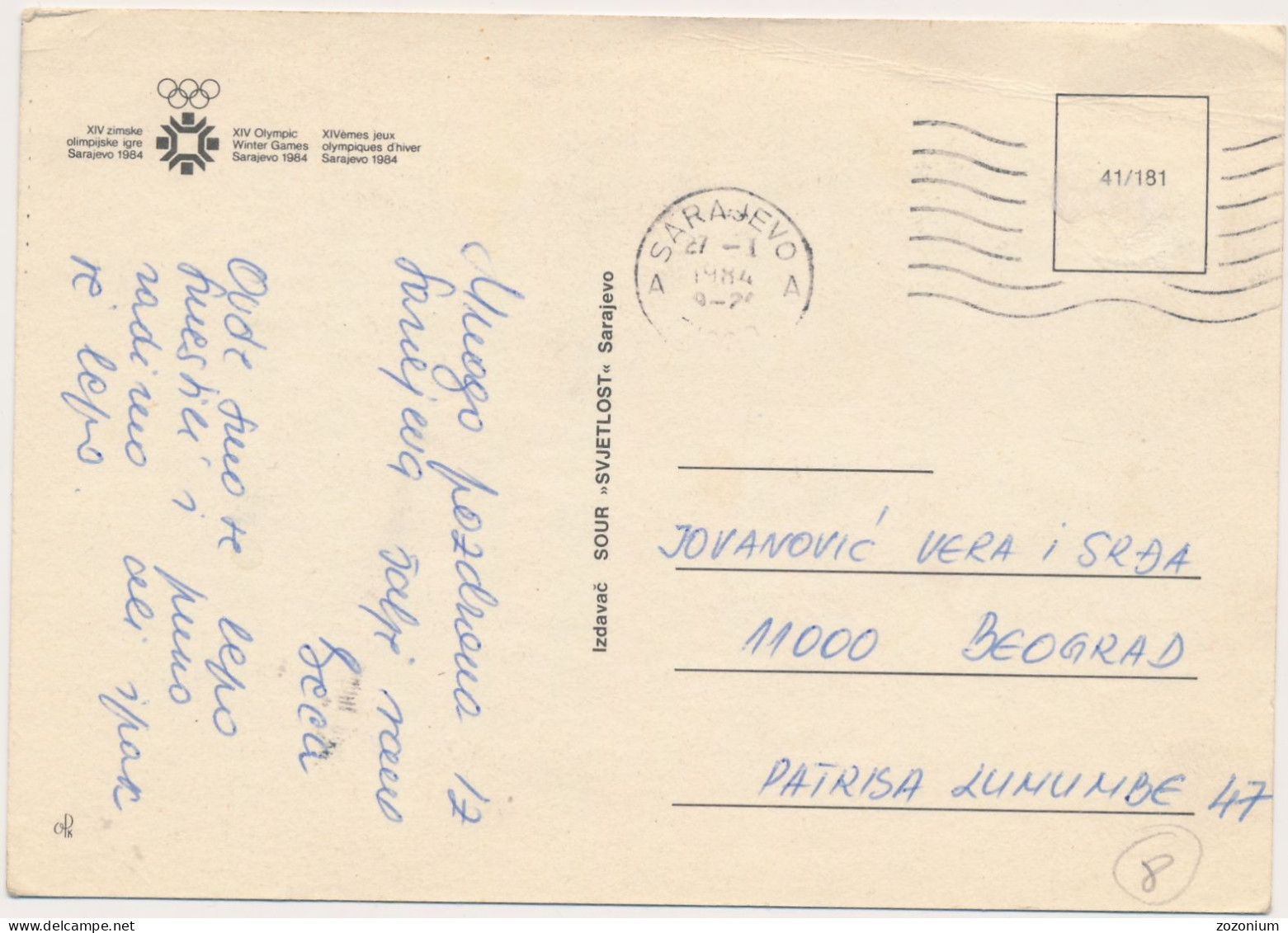 Olympic Games Sarajevo 1984 - Mascot Vucko ORG VTG POSTCARD CARTE POSTALE - Jeux Olympiques