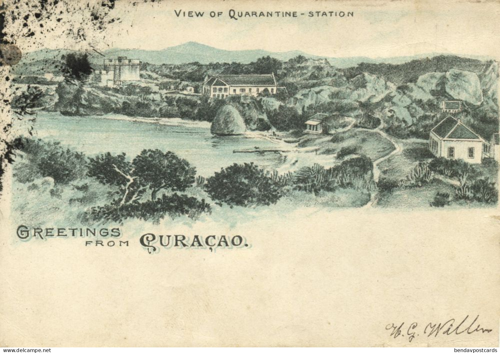 Curacao, W.I., WILLEMSTAD, View Of Quarantine Station (1904) Postcard - Curaçao