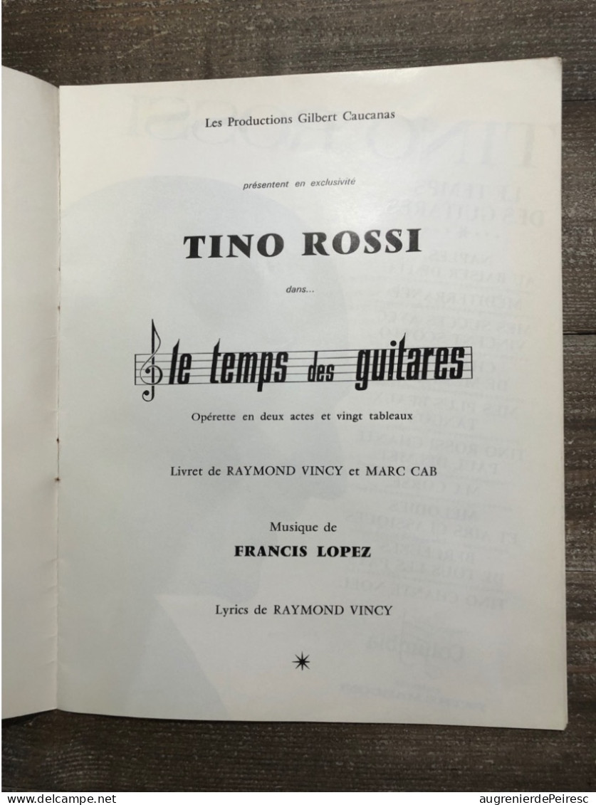 Programme Tino Rossi Le Temps Des Guitares Années 60 - Programma's