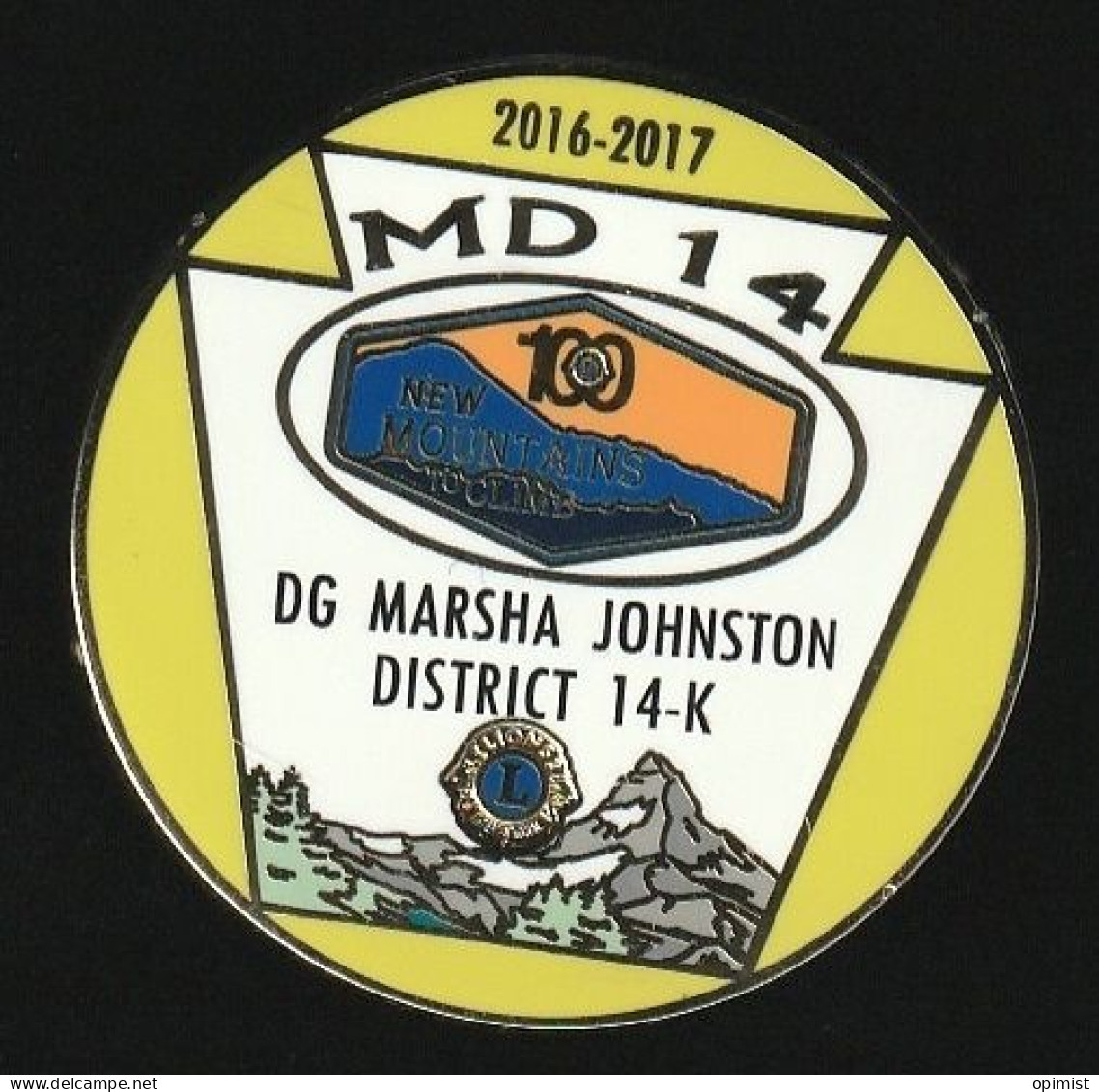 77626-Pin's Lion's Club.MD 14.new Mountains.dg Marsha Johnston.district 14k..2 Tacks.Myriade. - Associazioni