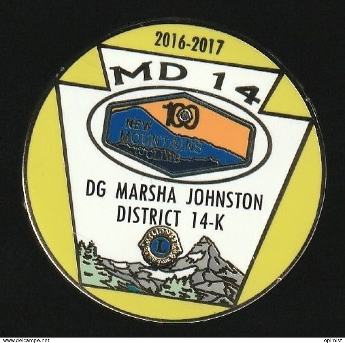 77626-Pin's Lion's Club.MD 14.new Mountains.dg Marsha Johnston.district 14k..2 Tacks.Myriade. - Associations