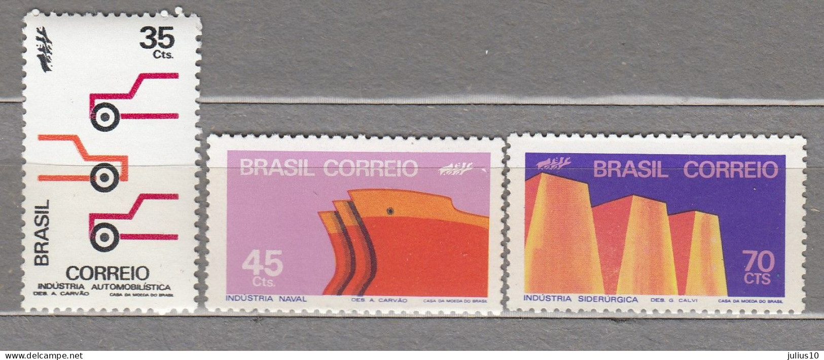 BRAZIL 1972 MNH(**) Industrial Development Auto Ship Ingot Sc 1227-1229 Mi 1321-1323 #34062 - Ongebruikt