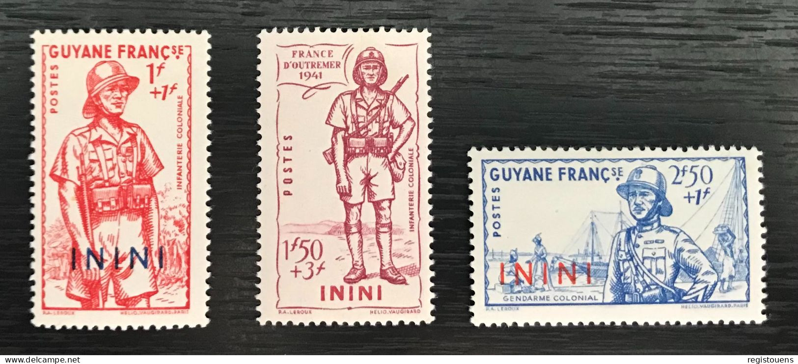 Lot De 3 Timbres Neufs* Inini 1941 - Unused Stamps