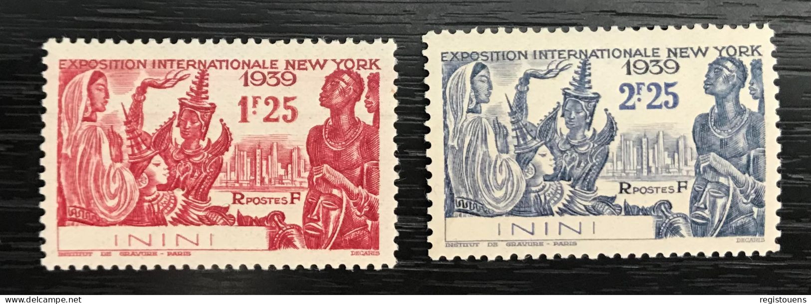 Lot De 2 Timbres Neufs* Inini 1939 - Nuovi