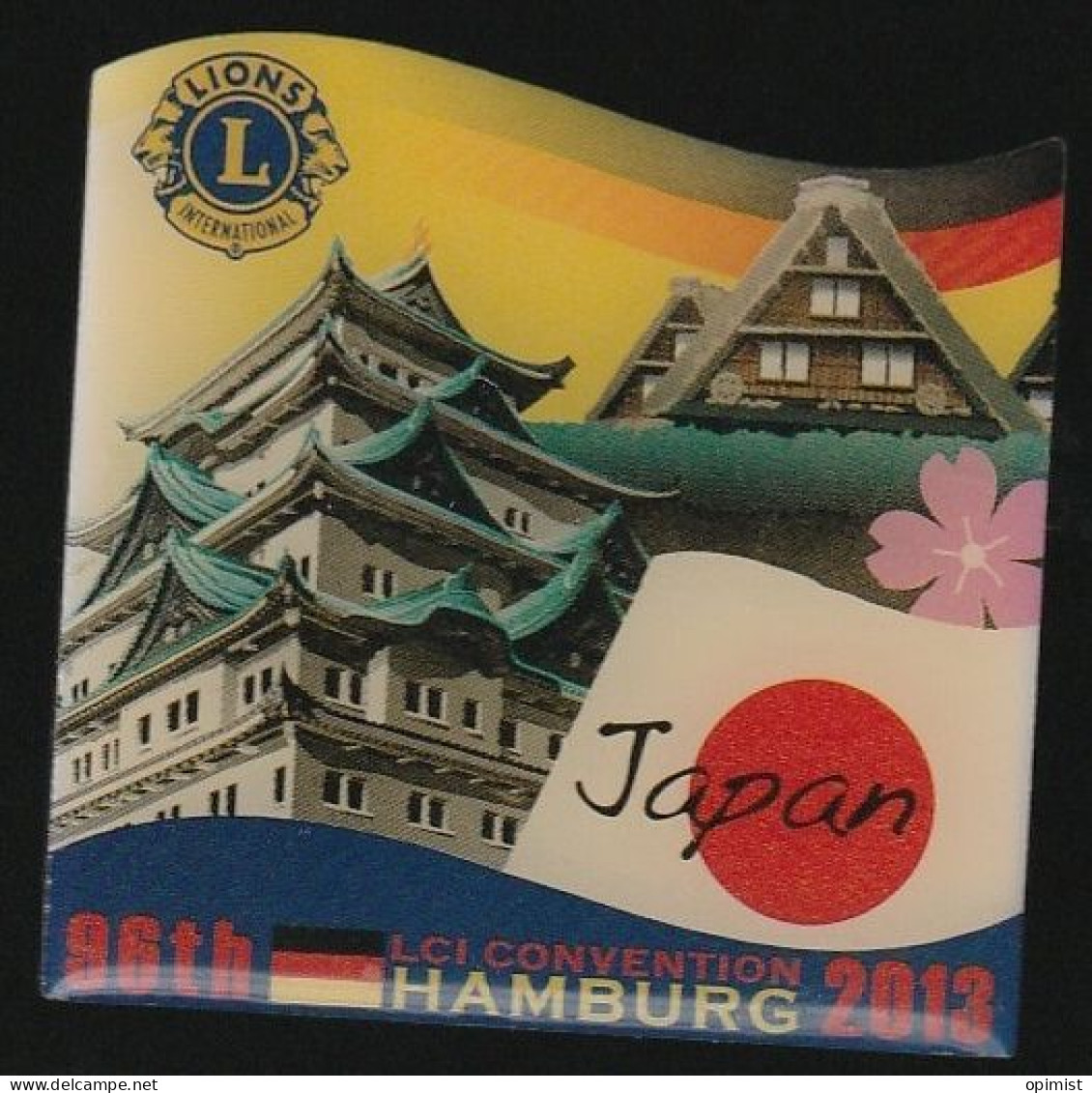 77631-Pin's Lion's Club.Japan.Japon.96 Th Convention Hamburg 2013.2 Tacks. - Associations