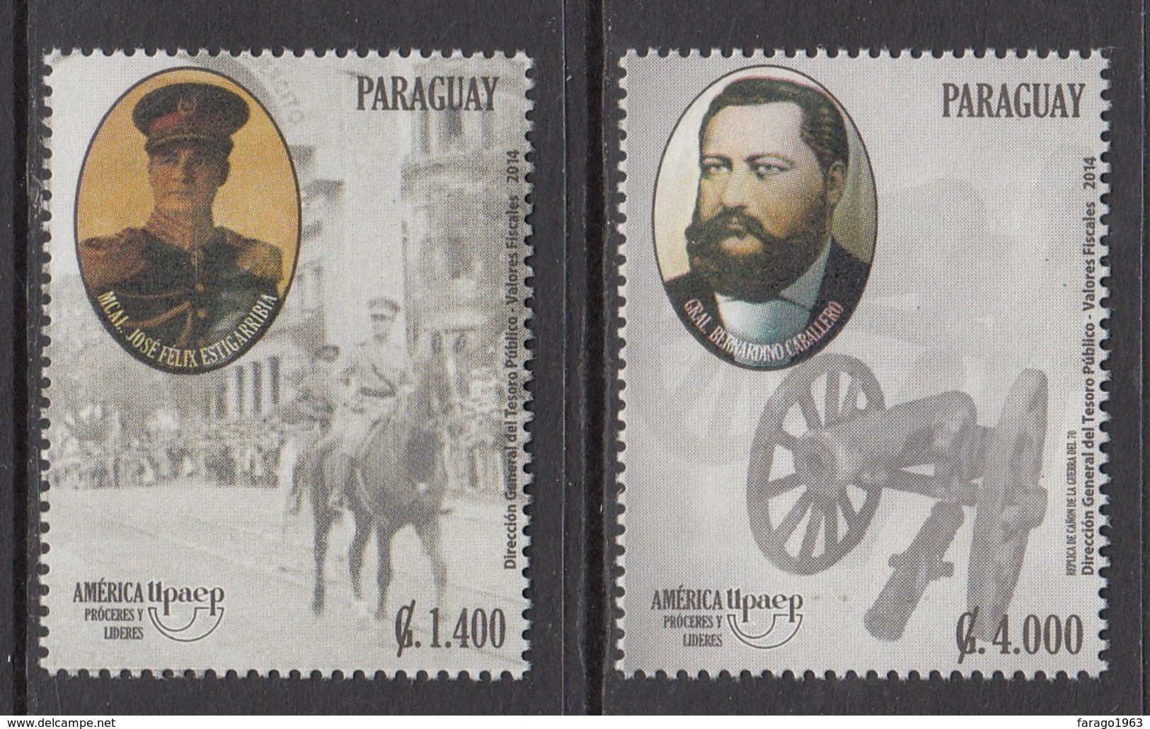 2014 Paraguay Presidents Horses Cannon Military  Complete Set Of 2  MNH - Paraguay