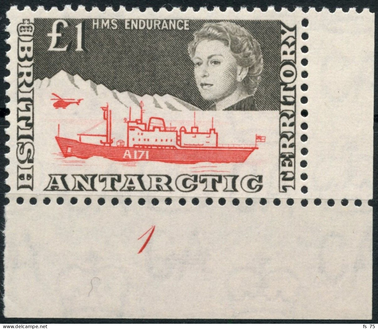 BRITISH ANTARCTIC TERRITORY - N°2 ELISABETH II COIN DE FEUILLE - NEUF - Unused Stamps