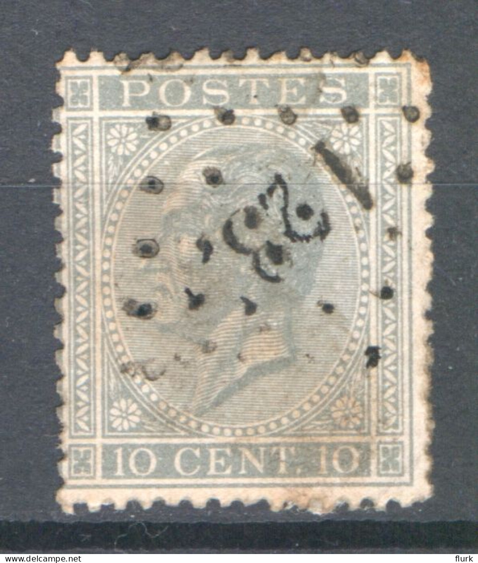 België OCB17 Gestempeld Pt123 Farciennes COBA €4 - 1865-1866 Profilo Sinistro