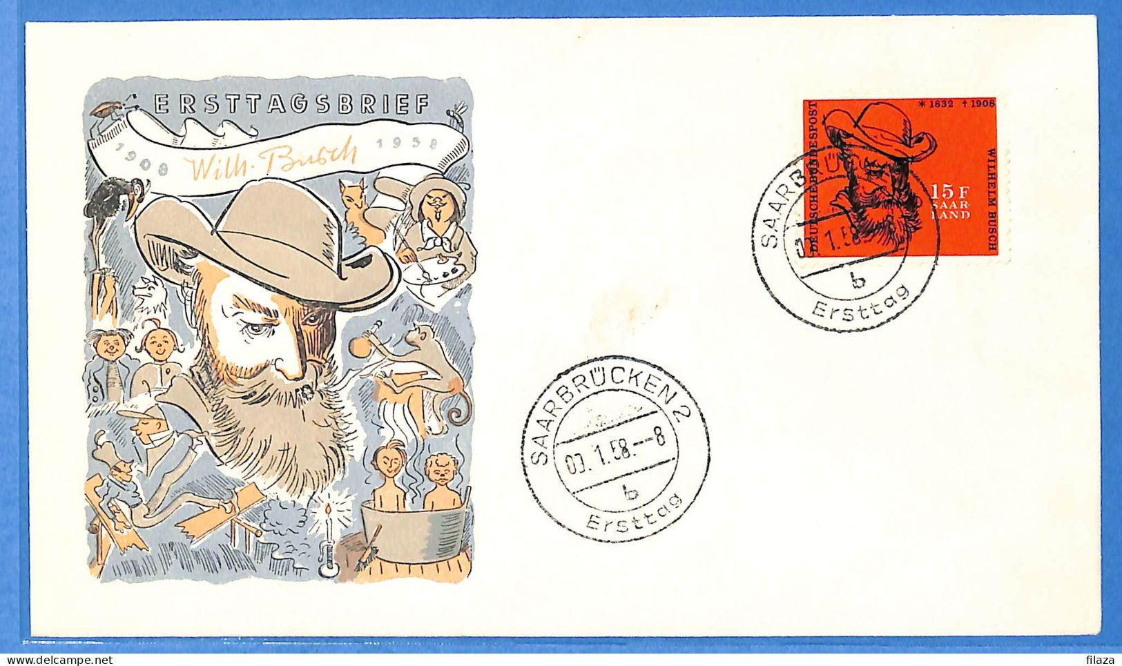 Saar - 1958 - Carte Postale FDC De Saarbrücken - G31899 - FDC