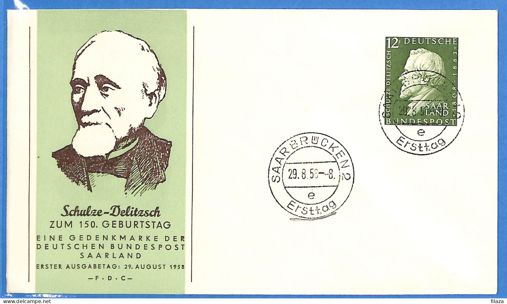 Saar - 1958 - Carte Postale FDC De Saarbrücken - G31894 - FDC