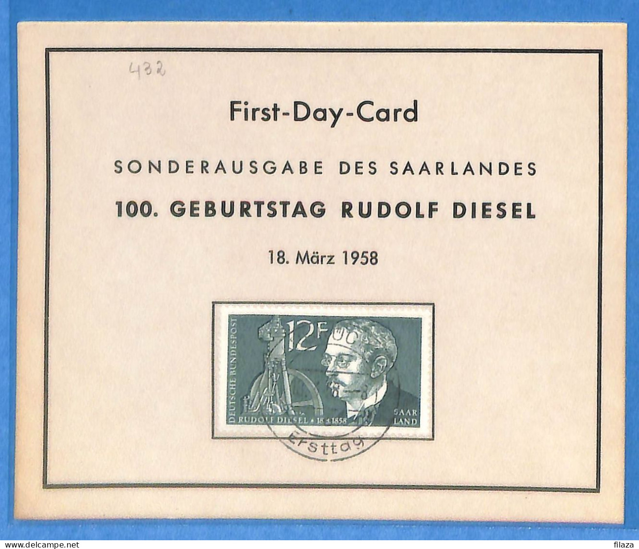 Saar - 1958 - Carte Postale FDC De Saarbrücken - G31884 - FDC
